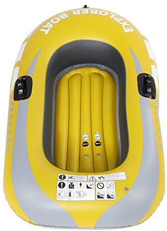 Qqmora PVC-Schlauchboot, Angelkajak, Kanu, 1 Person, Luftrudern, Driften, Tauchen, Gelb, 59 X 39 Zoll, PVC-Luftrudern, Driften, Tauchen, Gelb