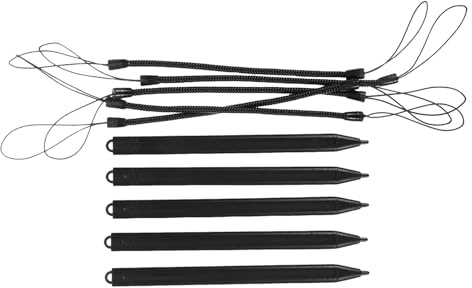 DECORNIJIA Set 5 Penne Stilo Touch Screen Resistive con Cordino a Molla Penne da Disegno in Plastica Leggere e Portatili per Tablet LCD Scrittura e Pittura Professionale in Ufficio e