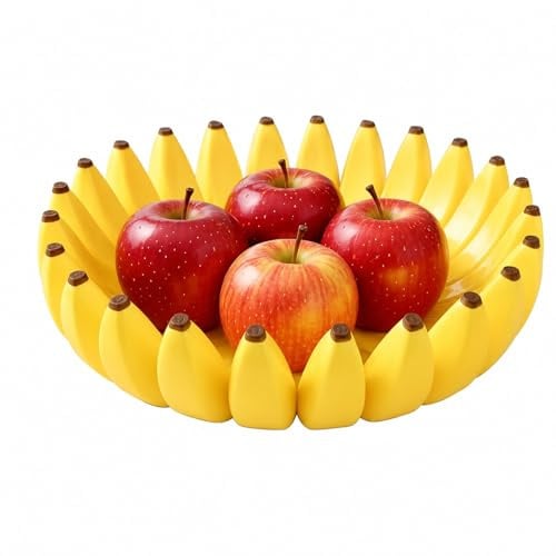 CASOME Novelty Banana Shape Fruit Plate 3D Printed Decorative Bowl Creative Candy Storage Tray, Whimsical Banana Decor For Home & Coffee Table