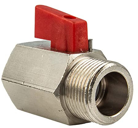 tecuro MINI Kugelhahn Innengewinde Rp 3/4 Zoll x Außengewinde G 3/4 Zoll, Messing verchromt