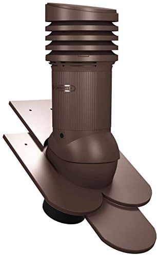 Parotec Entlüftungskamin DN 150 mm passiv für Biberschwanzziegel Braun | für Biberschwanzziegel in Doppeldeckung, Dachlüfter Entlüfter, RAL 8017