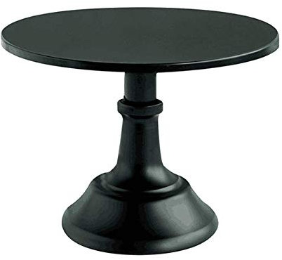 ausuky - Alzata per torte rotonda, un ripiano, per dolci e frutta, per servire ed esporre, per tavoli e mensole, per feste e compleanni (nero)
