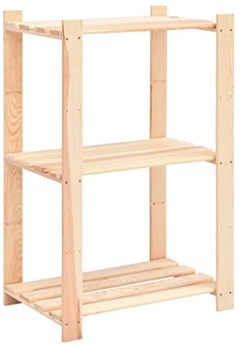 vidaXL Kiefer Massiv Lagerregal 3 Böden 150kg Holzregal Kellerregal Steckregal