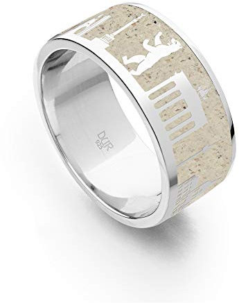 DUR Schmuck: Sandring Berliner Mauer mit Original Mauersand, R5425 RingSize 54 (17.2)