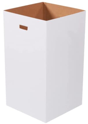 Box USA 50 Gallon 18 L x 18 W x 36 H 10-Pack Cardboard Trash Cans and Recycling Bins, Reusable or Disposable Pop Up Garbage Boxes for Parties, Outdoor Events, Heavy Duty, Plain