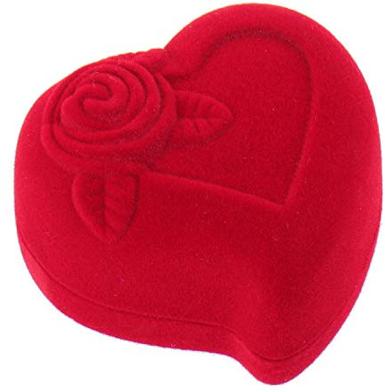 ELEDORO Herz Schmuck-Etui für Trauringe Freundschaftsringe Partnerringe Ring-Schachtel Geschenk-Verpackung