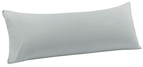 PiccoCasa Body Pillow Cover with Envelope Closure, Pillow Case for Long Bolster Pillow, Soft 110 Gsm Microfiber Body Pillow Covers Light Grey Body(51cmx140cm)