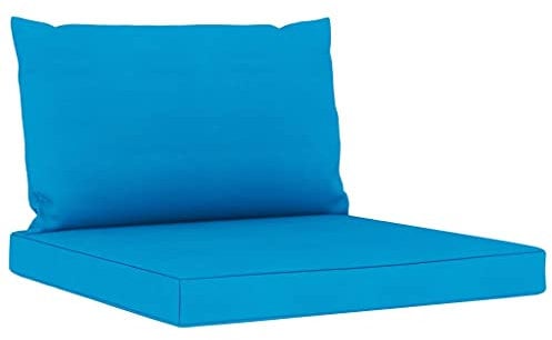 vidaXL Palettenkissen 2-TLG., Palettenauflage für Europaletten, Palettenpolster Palettensofa Outdoor Indoor, Sitzkissen Rückenkissen, Hellblau Oxford-Gewebe