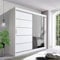 Texas 2 and 3 Full Mirror Sliding Door Wardrobe in 5 Size and 2 Color (180cm, White)