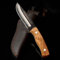 Cuchillo ultralight TS Bushcraft 12 cm de Supervivencia con funda de cuero SS420 | Hoja de 12cm de Acero Inoxidable 420 | Cuchillo de Camping Senderismo Caza Outdoor Supervivencia