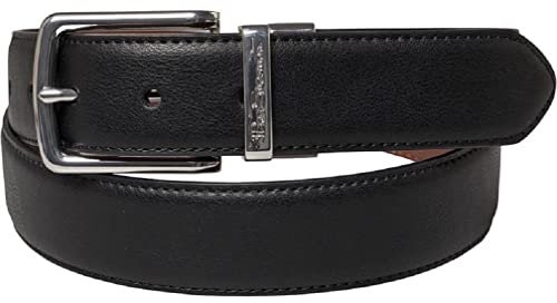 Ben Sherman Brendon Wendegürtel für Herren, Größe L, Schwarz/Hellbraun, Schwarz/Braun, L