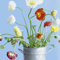 20 Servietten Mohnblumen im Eimer 33cm