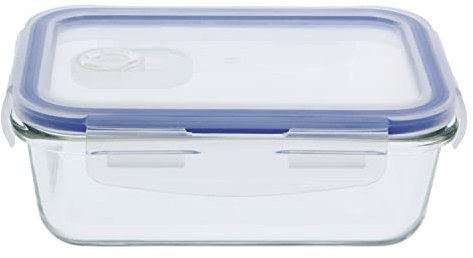 Amig - Recipiente Hermético para Alimentos Mod.300 - Contenedor de Cristal Válido para Microondas, Horno, Congelador y Lavavajillas - Fácil de Limpiar - Anti Olores - Capacidad: 570 ml