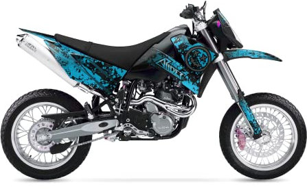 ARider Dekor (Aufkleber) passend für KTM LC4 640 2005-2007 | Smiley Edition (Blau)