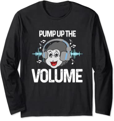 Pump Up The Volume Music Dj Musician Headphones Long Sleeve T-Shirt