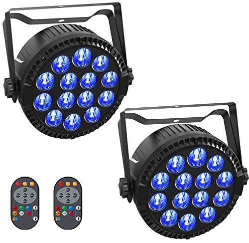 2PCS Par LED RGBW, HOLDLAMP 84W RGBW Lumière de Scène avec Télécommande et Activation Sonore, DMX 4 / 8CH Éclairage de scène pour Festivals,Jardin, Fête, Bars, DJ, Concerts
