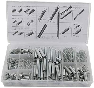 200 Pcs Assortiment de ressorts,Divers petits ressorts d'extension et de compression,et Tension Etendu 20 Tailles pour Serrures avec boîte de rangement,pour remplacement réparation