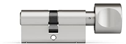 Cylindre haute sécurité VBH avec poignée, antibumping, anti-vol, anti-perceuse, longue came, nickelé, 50 x P45 mm