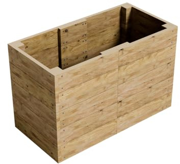 Conka Garden - Wooden Raised Bed Kit - Large Garden Planters for Vegetables, Herbs, Flowers – Start Growing Plants Earlier & Better - Durable & Resistant FSC Treated Timber 76cm H, 60cm x 120cm