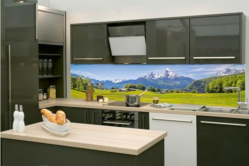 Dimex Küchenrückwand Folie Selbstklebend ALPENBLICK 260 x 60 cm | Klebefolie - Dekofolie - Spritzschutz für Küche | Made in EU