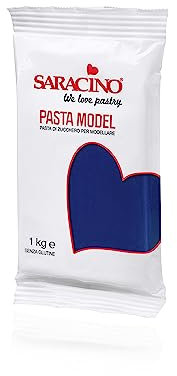 Saracino Zuckerpaste Model Farbig Für Modellierung 1 Kg Glutenfrei Made In Italy (Navy Blau)