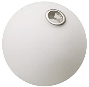 KCO Abat-jour globe en verre blanc givré de rechange pour luminaires, appliques murales, lustres, suspensions, 15 cm de diamètre