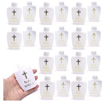 30 botellas de agua bendita de 60 ml para católicos, cristianos, botellas de agua bendita, recipientes vacíos con cruz dorada para católicos, cristianos, Halloween, Pascua, Acción de Gracias, bautizo,