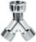 tecuro | 2-Wege-Verteiler Y-Verteiler Gabelstück | für Auslaufventile Wasserhahn | 3/4 Zoll IG (ÜWM) x 3/4 Zoll AG x 3/4 Zoll AG | Messing | glanzverchromt | 48839