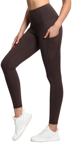 THE GYM PEOPLE Damen Dicke Sport Leggings High Waist Yogahose mit Taschen | Blickdicht, Seitentaschen, Innentasche, Flatlock-Nähte, 4-Wege-Stretch, Atmungsaktiv, Camel-Toe-Proof, Laufen Fitness Pilates