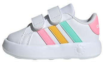 adidas Grand Court 2.0 Shoes Kids, Scarpe da Tennis Unisex - Bambini e ragazzi, Cloud White Pulse Mint Beam Pink, 27 EU