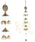Relaxdays Windspiel 2er Set, Metall Glockenspiel, draußen & drinnen, Garten Klangspiel, hängend, Feng Shui, Gold/schwarz