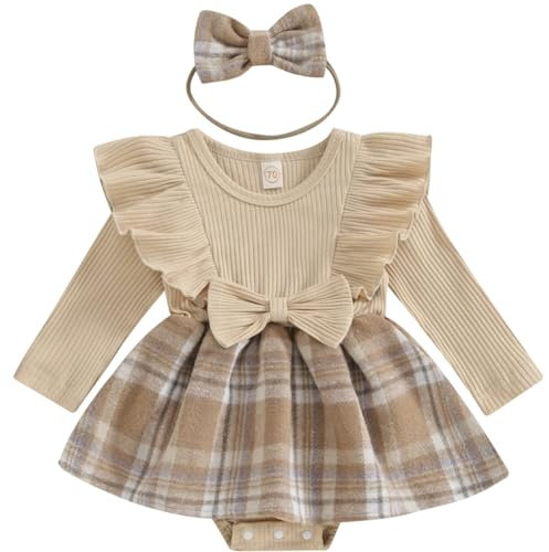 2 Pezzi Elegante Tuta Bimba Tutine Neonato Femmina Pagliaccetto Estivo Vestito Abito in Pizzo Floreale Principessa Tutu Bodysuit Tulle Battesimo Jumpsuit + Fascia Bowknot Bambino (M2, 12-18 Months)