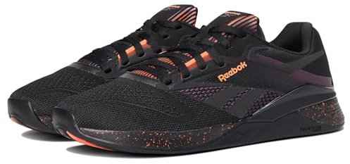 Reebok Nano X4 Damen-Sneaker, Schwarz/Midnight Plum/Digital Coral, 8
