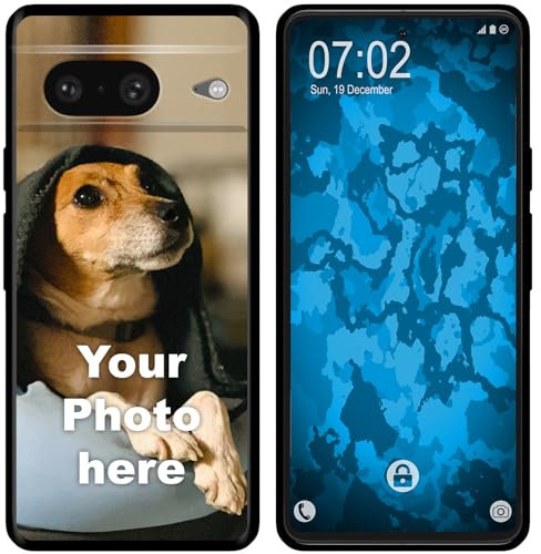 PhoneNatic personalisierte Handyhülle für Google Pixel 8 Custom Case in Schwarz zum selbst gestalten mit eigenem Foto Bild Text individuell
