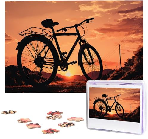 1000-teiliges Puzzle für Erwachsene, herausforderndes Puzzle für Spielabende, Geschenke, personalisiertes Bild, Puzzle, Rennrad, individuelles Holzpuzzle für Familie, fertige Größe 74,9 x 50 cm