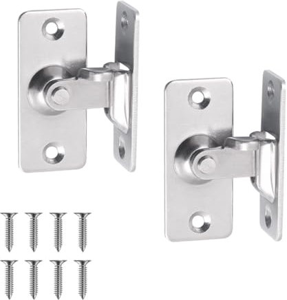 2Pcs Door Latch 90 Degree Door Latch Sliding Screen Door Latch Barn Mini Size Door Latch Stainless Steel Latch for Barn Garden Bathroom Cabinet Window Small Door Latch Hardware (Silver)