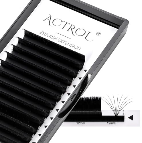 ACTROL Easy Fan Lashes Eyelash Extensions 0.07 D 70° Curl 14mm Mixed Tray Mink Volume Premade Russian Lashes 3D-20D Withstand 100℃