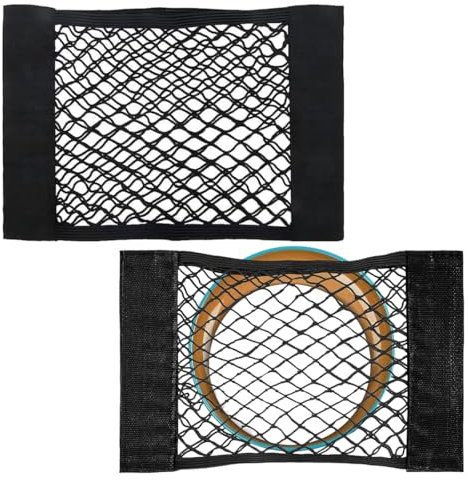 Rete Portaoggetti Tasca Oganizer, 2 Pezzi Rete Portaoggetti da Bagagliaio, per Car Sedile Groceries, Accessori Interni Gadget, Tasca Telo Protettivo Mesh Net 20X25CM