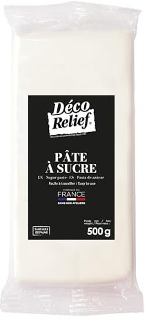 Déco Relief - Pâte à Sucre Rose Fuchsia 250 g - Pâte à Sucre Professionnelle pour Gâteaux, Pâtisserie - Coloris Rose - Fabriquée en France