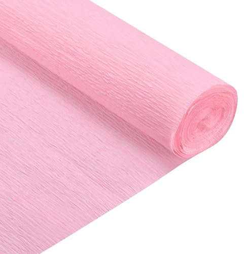 QUARKZMAN Krepppapier 50 x 210 cm Kräuselpapier Pastell Crepe Paper Seidenpapier Floristenkrepp Crepe-Papier zum Basteln Dekoration Geschenk Verpackung Blumen, Rosa