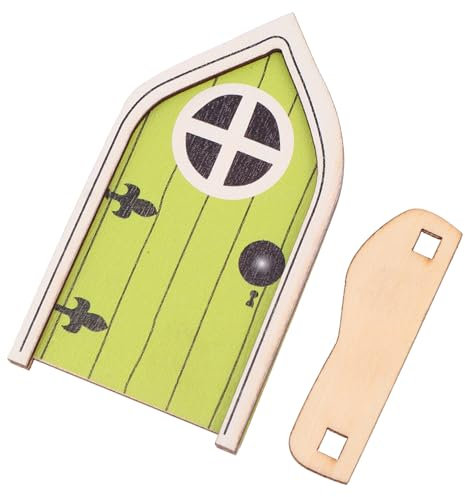 Levemolo Wooden Fairy Door Prop for Miniature Garden Decorative Door Ornament Trees for Desktop Display