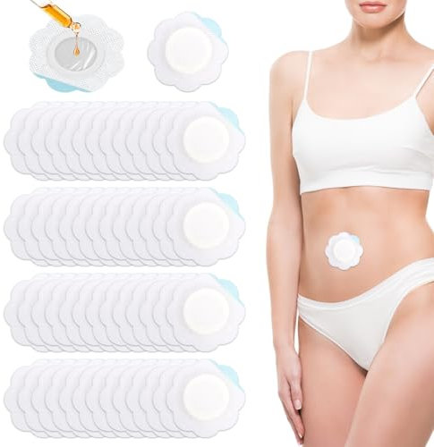 50stk Rizinusöl Packung, Selbstklebende Rizinusölpackungen Hoher Wasseraufnahme Rizinusölpackungen Bauchnabel Wasserdichte Ölbeständige Rizinusölpackung Öl Nicht Lieferumfang Enthalten(Weiß)