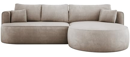 DomoHome - Eckcouch Fiore - Stilvolle Schlafcouch Mit Automatischem Ausziehmechanismus, Hochelastischem Schaumstoff Und Modernem Design RECHTS 284x183x82 cm Memphis 5