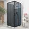 Box doccia cromato 3 lati 80x120x80 cm con doppio scorrevole h190 cm e Vetro Temperato Fumè 6 MM Profili Alluminio Nero Opaco Modello Tremiti