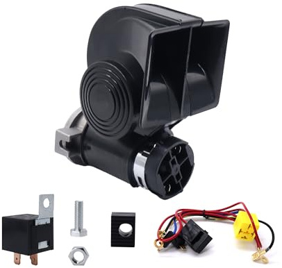 HISports Motorradhupe, Lufthupe, LKW-Lufthupe Kompakte elektrische Zughupe Autohupe 150 dB, Kompatible mit 12V Fahrzeuge, LKWs, Züge, Boote, Autos, Autos, Motorräder