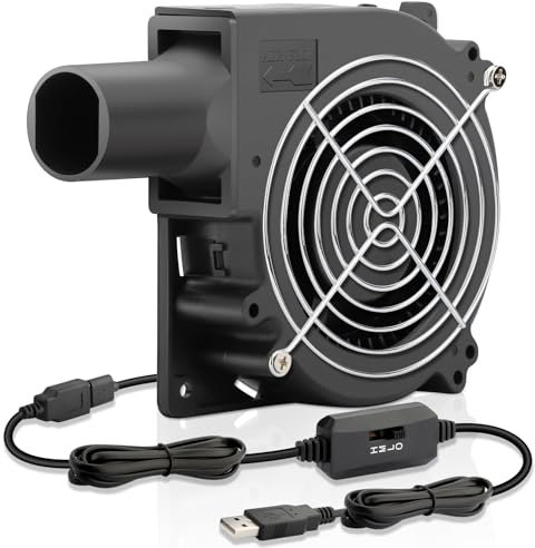 AmRunJe 5V USB Cooling Blower Fan with Speed Control 120mm x 32mm DC Brushless Centrifugal Fan for Receiver DVR Xbox Modem AV Cabinet