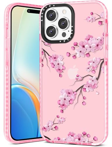 Kokaade for iPhone 12 Pro Max Case for Women Girls - Cute Kawaii Peach Blossom Design Fashion Phone Cover Girly TPU Funda for iPhone 12 Promax