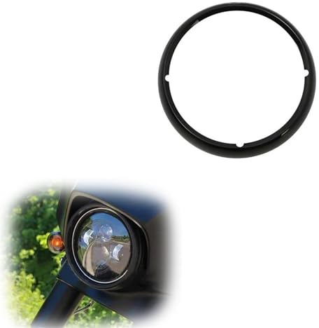 SOUTES Scheinwerfer Zubehör Für Harley Für Davidson Für Für Touring Für Road King Für Electra Glide Für Street Glide Für Tri Glide Motorrad 7 Zoll Scheinwerfer Ring Abdeckung Trim(Nero)