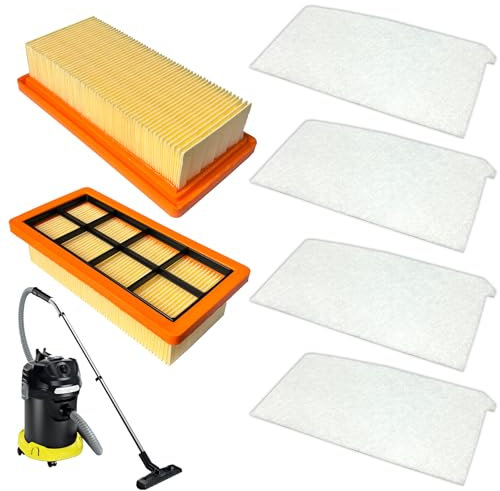 Beaufan 2 Pack KFI7420 Flachfaltenfilter & 4 Pack KFI 7520 Luftfilter Kompatibel mit Kärcher 1.629-731.0 AD4, AD4 Premium Aschesauger