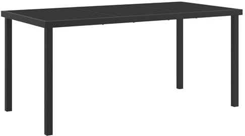 vidaXL Gartentisch Schwarz 160x80x73 cm Hartglas
